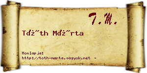 Tóth Márta névjegykártya